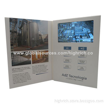 4.3-inch LCD Screen TV in Card Video Brochure, 480 x 272 Pixels Resolution